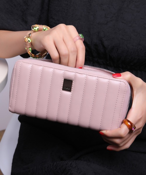 jouetie（ジュエティ）の「【jouetie/ジュエティ】　ストライプステッチ　ラウンドZIP長財布（財布・レディース・ピンク/オリーブ/ブラック/カーキ/ワイン/ダークブルー/アイボリー/ベージュ/ダークグリーン/ターコイズブルー/ブルー系その他・FREE）」の11枚目の写真