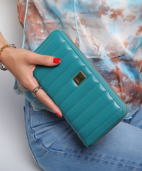 jouetie（ジュエティ）の「【jouetie/ジュエティ】　ストライプステッチ　ラウンドZIP長財布（財布・レディース・ピンク/オリーブ/ブラック/カーキ/ワイン/ダークブルー/アイボリー/ベージュ/ダークグリーン/ターコイズブルー/ブルー系その他・FREE）」の8枚目の写真