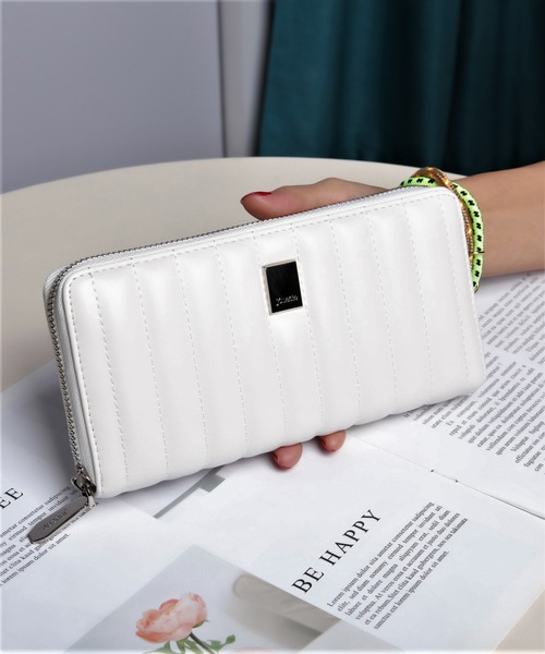 jouetie（ジュエティ）の「【jouetie/ジュエティ】　ストライプステッチ　ラウンドZIP長財布（財布・レディース・ピンク/オリーブ/ブラック/カーキ/ワイン/ダークブルー/アイボリー/ベージュ/ダークグリーン/ターコイズブルー/ブルー系その他・FREE）」の2枚目の写真