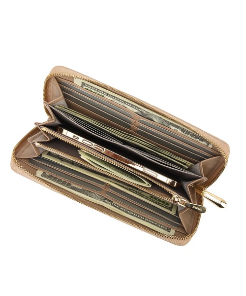 jouetie（ジュエティ）の「【jouetie/ジュエティ】　ストライプステッチ　ラウンドZIP長財布（財布・レディース・ピンク/オリーブ/ブラック/カーキ/ワイン/ダークブルー/アイボリー/ベージュ/ダークグリーン/ターコイズブルー/ブルー系その他・FREE）」の13枚目の写真