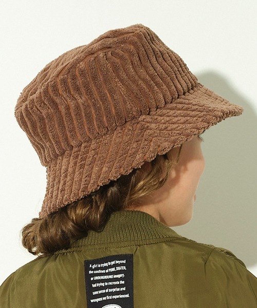 X-girl Stages（エックスガールステージス）の「コールテンバケットハット（ハット・キッズ・ブラウン/アイボリー・FREE）」の18枚目の写真