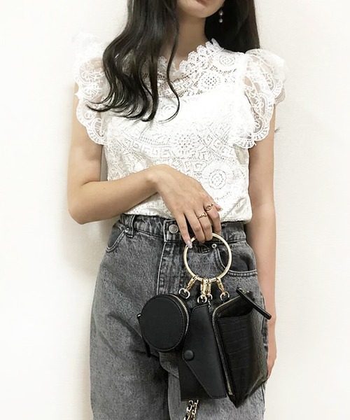 MONICA（モニカ）の「カードケースポーチ3連マルチチェーンショルダーバッグ（ショルダーバッグ・レディース・ブラック/キャメル/グレイッシュベージュ・FREE）」の14枚目の写真