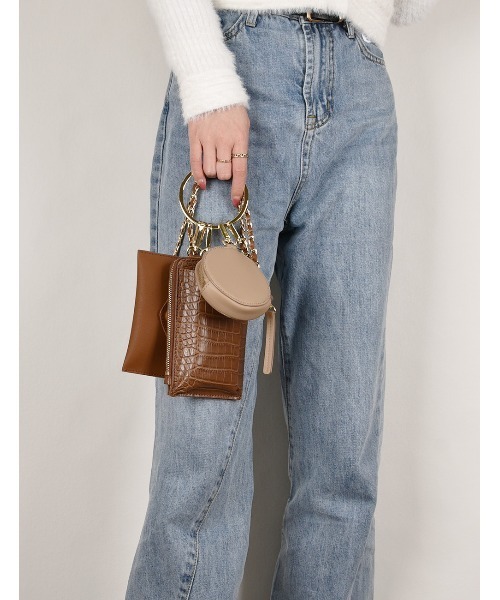 MONICA（モニカ）の「カードケースポーチ3連マルチチェーンショルダーバッグ（ショルダーバッグ・レディース・ブラック/キャメル/グレイッシュベージュ・FREE）」の17枚目の写真