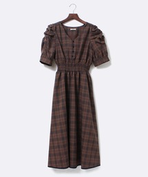 NOMAE | 【NOMAE】チェックギャザースリーブワンピース(ワンピース)