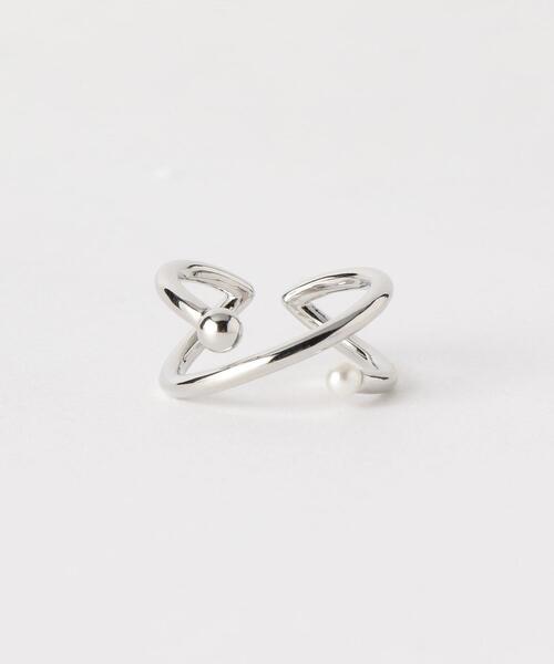 green label relaxing(グリーンレーベルリラクシング)の「フェイクパール メタル ライン イヤカフ & リング イヤーカフ(イヤーカフ・レディース・シルバー/ゴールド・FREE)」の2枚目の写真