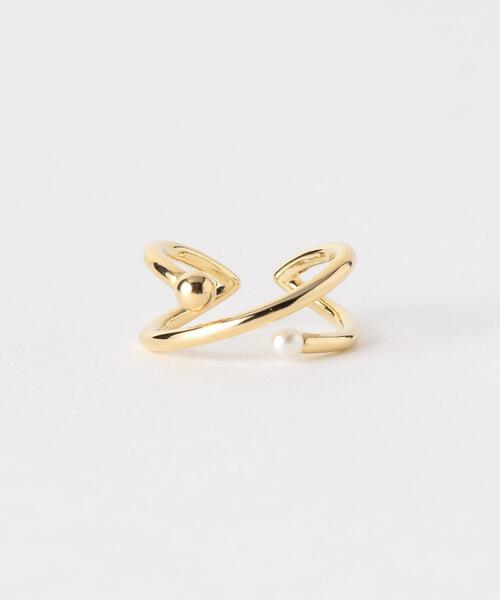 green label relaxing(グリーンレーベルリラクシング)の「フェイクパール メタル ライン イヤカフ & リング イヤーカフ(イヤーカフ・レディース・シルバー/ゴールド・FREE)」の1枚目の写真