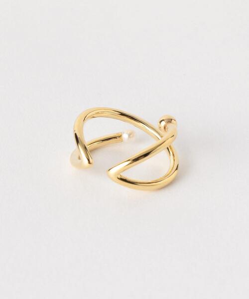 green label relaxing(グリーンレーベルリラクシング)の「フェイクパール メタル ライン イヤカフ & リング イヤーカフ(イヤーカフ・レディース・シルバー/ゴールド・FREE)」の3枚目の写真