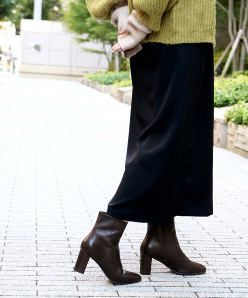 coca(ANDEX shoes product)(コカ)の「coca / コカ 本革 7.5cm ストレートヒール ショートブーツ 421014(ブーツ・レディース・ホワイト/ダークブラウン/ブラック・24cm/22cm/22.5cm/23.5cm/24.5cm/23cm)」の18枚目の写真