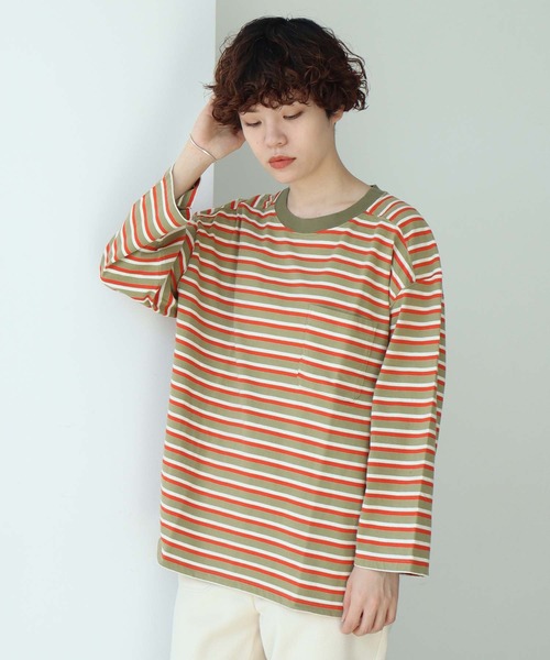 note et silence (ノートエシロンス)の「◇ロッシェ天竺ボーダー スリット長袖プルオーバー(Tシャツ/カットソー・レディース・ネイビー/その他・FREE)」の15枚目の写真