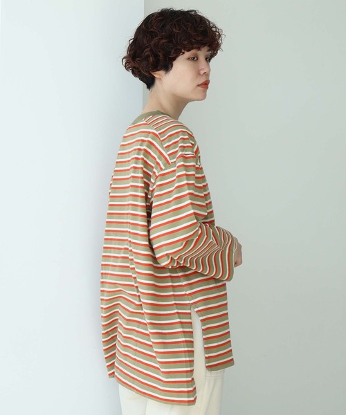 note et silence (ノートエシロンス)の「◇ロッシェ天竺ボーダー スリット長袖プルオーバー(Tシャツ/カットソー・レディース・ネイビー/その他・FREE)」の18枚目の写真