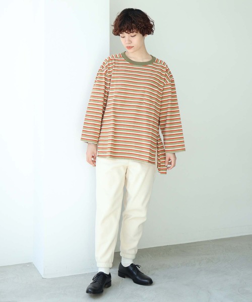 note et silence (ノートエシロンス)の「◇ロッシェ天竺ボーダー スリット長袖プルオーバー(Tシャツ/カットソー・レディース・ネイビー/その他・FREE)」の21枚目の写真