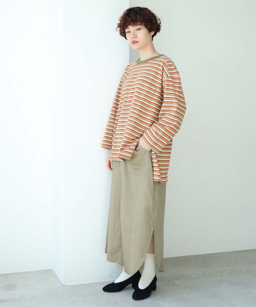 note et silence (ノートエシロンス)の「◇ロッシェ天竺ボーダー スリット長袖プルオーバー(Tシャツ/カットソー・レディース・ネイビー/その他・FREE)」の12枚目の写真