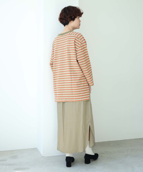 note et silence (ノートエシロンス)の「◇ロッシェ天竺ボーダー スリット長袖プルオーバー(Tシャツ/カットソー・レディース・ネイビー/その他・FREE)」の16枚目の写真