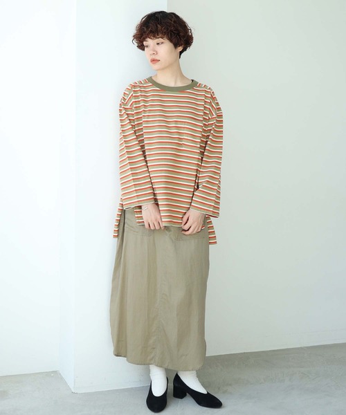 note et silence (ノートエシロンス)の「◇ロッシェ天竺ボーダー スリット長袖プルオーバー(Tシャツ/カットソー・レディース・ネイビー/その他・FREE)」の19枚目の写真