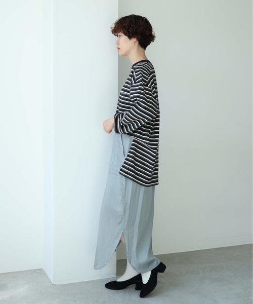 note et silence (ノートエシロンス)の「◇ロッシェ天竺ボーダー スリット長袖プルオーバー(Tシャツ/カットソー・レディース・ネイビー/その他・FREE)」の20枚目の写真