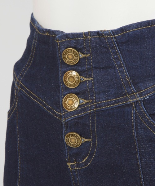 Julia Boutique（ジュリアブティック）の「4連ボタンセンターシームフレアデニムパンツ/21563（デニムパンツ・レディース・ブラック/ネイビー/ブルー・3L/L/LL/S/M）」の9枚目の写真
