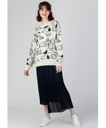 Design Tshirts Store graniph - Lサイズ　スヌーピーとファーロン パターン　ピーナッツ　ニット　グラニフ Design Tshirts Store graniph（デザイン ティーシャツ ストア
