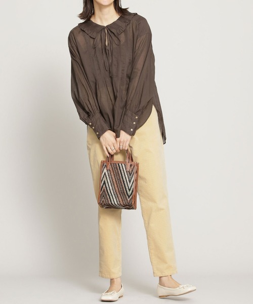 NANO universe（ナノユニバース）の「【WEB限定】コーデュロイテーパードパンツ（その他パンツ・レディース・ダークブラウン/キャメル/アイボリー・マルチサイズ）」の16枚目の写真