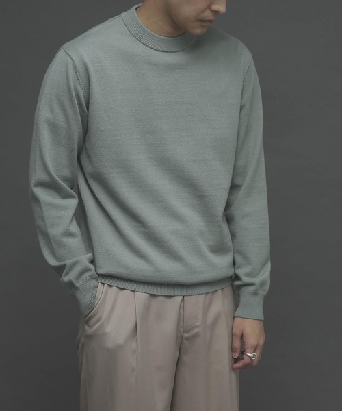 SENSE OF PLACE by URBAN RESEARCH（センスオブプレイスバイアーバンリサーチ）の「ストレッチクルーネックセーター（ニット/セーター・メンズ・ブルー/ブラウン/アイボリー/ライトベージュ/ブラック/ミント・LARGE/MEDIUM）」の6枚目の写真