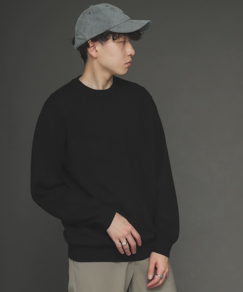 SENSE OF PLACE by URBAN RESEARCH（センスオブプレイスバイアーバンリサーチ）の「ストレッチクルーネックセーター（ニット/セーター・メンズ・ブルー/ブラウン/アイボリー/ライトベージュ/ブラック/ミント・LARGE/MEDIUM）」の3枚目の写真