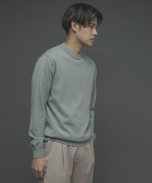 SENSE OF PLACE by URBAN RESEARCH（センスオブプレイスバイアーバンリサーチ）の「ストレッチクルーネックセーター（ニット/セーター・メンズ・ブルー/ブラウン/アイボリー/ライトベージュ/ブラック/ミント・LARGE/MEDIUM）」の7枚目の写真