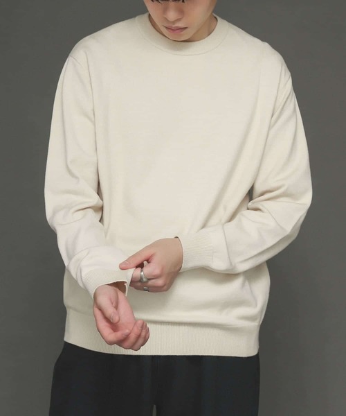 SENSE OF PLACE by URBAN RESEARCH（センスオブプレイスバイアーバンリサーチ）の「ストレッチクルーネックセーター（ニット/セーター・メンズ・ブルー/ブラウン/アイボリー/ライトベージュ/ブラック/ミント・LARGE/MEDIUM）」の18枚目の写真