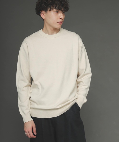 SENSE OF PLACE by URBAN RESEARCH（センスオブプレイスバイアーバンリサーチ）の「ストレッチクルーネックセーター（ニット/セーター・メンズ・ブルー/ブラウン/アイボリー/ライトベージュ/ブラック/ミント・LARGE/MEDIUM）」の8枚目の写真