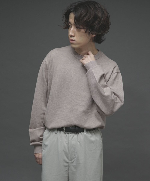 SENSE OF PLACE by URBAN RESEARCH（センスオブプレイスバイアーバンリサーチ）の「ストレッチクルーネックセーター（ニット/セーター・メンズ・ブルー/ブラウン/アイボリー/ライトベージュ/ブラック/ミント・LARGE/MEDIUM）」の14枚目の写真