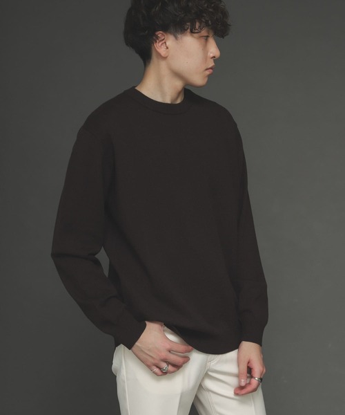 SENSE OF PLACE by URBAN RESEARCH（センスオブプレイスバイアーバンリサーチ）の「ストレッチクルーネックセーター（ニット/セーター・メンズ・ブルー/ブラウン/アイボリー/ライトベージュ/ブラック/ミント・LARGE/MEDIUM）」の21枚目の写真