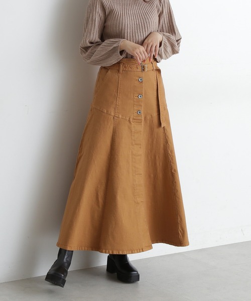 FREE'S MART（フリーズマート）の「【Sシリーズ対応】ヨークフレアデニムスカート（スカート・レディース・ホワイト系その他/ベージュ系その他/ダークネイビー・SMALL/MEDIUM）」の2枚目の写真