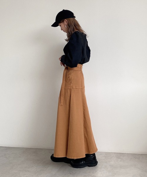 FREE'S MART（フリーズマート）の「【Sシリーズ対応】ヨークフレアデニムスカート（スカート・レディース・ホワイト系その他/ベージュ系その他/ダークネイビー・SMALL/MEDIUM）」の6枚目の写真