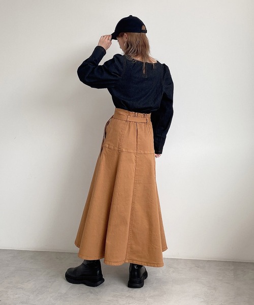 FREE'S MART（フリーズマート）の「【Sシリーズ対応】ヨークフレアデニムスカート（スカート・レディース・ホワイト系その他/ベージュ系その他/ダークネイビー・SMALL/MEDIUM）」の7枚目の写真