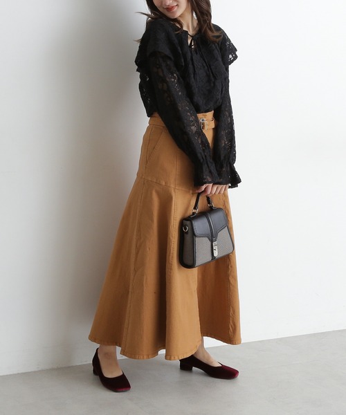 FREE'S MART（フリーズマート）の「【Sシリーズ対応】ヨークフレアデニムスカート（スカート・レディース・ホワイト系その他/ベージュ系その他/ダークネイビー・SMALL/MEDIUM）」の19枚目の写真