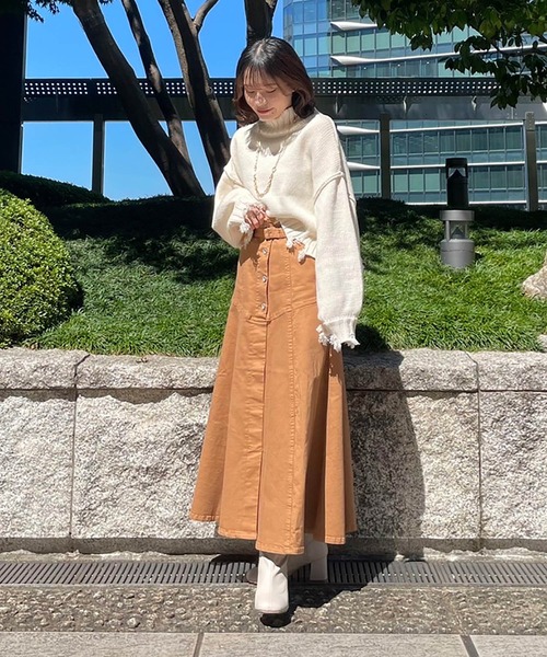 FREE'S MART（フリーズマート）の「【Sシリーズ対応】ヨークフレアデニムスカート（スカート・レディース・ホワイト系その他/ベージュ系その他/ダークネイビー・SMALL/MEDIUM）」の21枚目の写真