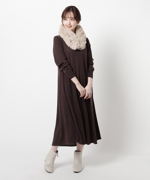 Web限定カラーあり 洗える Aラインニットワンピース ワンピース Reflect リフレクト のファッション通販 Zozotown