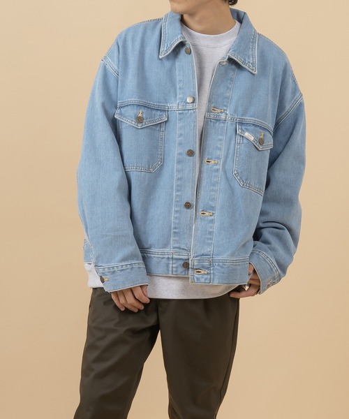 Lee(リー)の「【LEE/リー】RIDER JACKET/デニムジャケット/ビッグシルエット(カバーオール・メンズ・ダークインディゴブルー/ライトインディゴブルー・S/M/L/XL)」の2枚目の写真