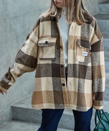 【Snap club】オーバーサイズ ネルチェックCPOジャケット