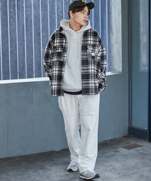 Snap club(スナップクラブ)の「【Snap club】オーバーサイズ ネルチェックCPOジャケット(ブルゾン・メンズ・ブルー系その他/ブラック系その他/ベージュ系その他/グリーン系その他・L/M)」の12枚目の写真