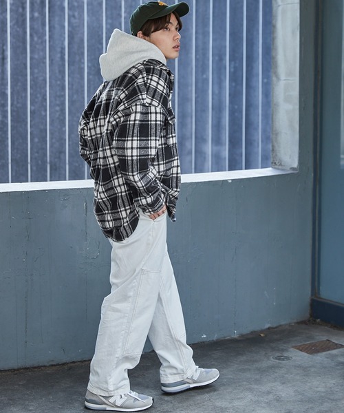 Snap club(スナップクラブ)の「【Snap club】オーバーサイズ ネルチェックCPOジャケット(ブルゾン・メンズ・ブルー系その他/ブラック系その他/ベージュ系その他/グリーン系その他・L/M)」の13枚目の写真