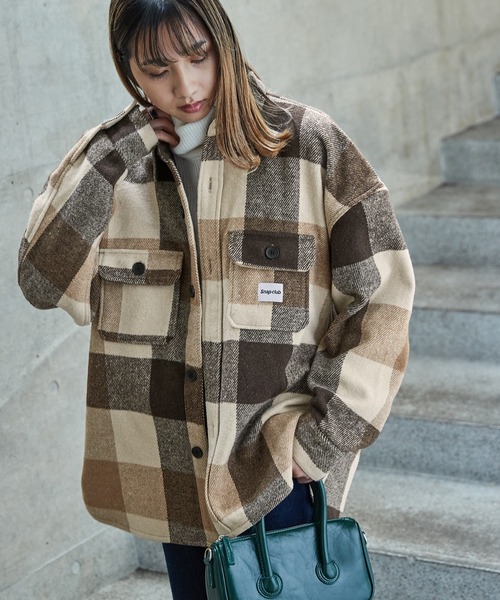 Snap club(スナップクラブ)の「【Snap club】オーバーサイズ ネルチェックCPOジャケット(ブルゾン・メンズ・ブルー系その他/ブラック系その他/ベージュ系その他/グリーン系その他・L/M)」の15枚目の写真