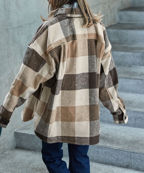 Snap club(スナップクラブ)の「【Snap club】オーバーサイズ ネルチェックCPOジャケット(ブルゾン・メンズ・ブルー系その他/ブラック系その他/ベージュ系その他/グリーン系その他・L/M)」の16枚目の写真