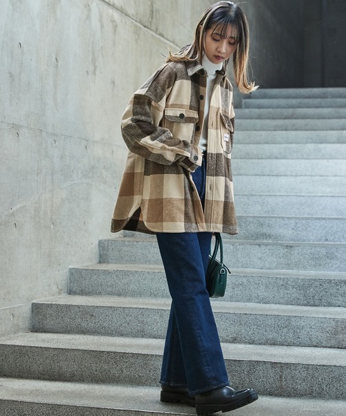 Snap club(スナップクラブ)の「【Snap club】オーバーサイズ ネルチェックCPOジャケット(ブルゾン・メンズ・ブルー系その他/ブラック系その他/ベージュ系その他/グリーン系その他・L/M)」の17枚目の写真