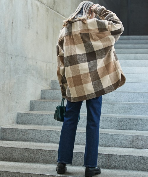 Snap club(スナップクラブ)の「【Snap club】オーバーサイズ ネルチェックCPOジャケット(ブルゾン・メンズ・ブルー系その他/ブラック系その他/ベージュ系その他/グリーン系その他・L/M)」の18枚目の写真