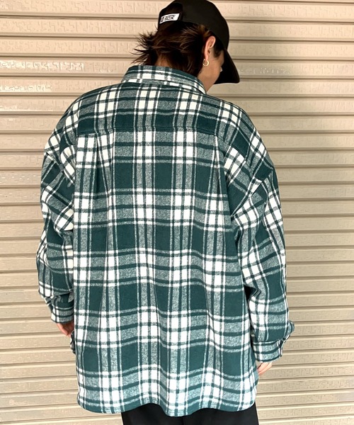Snap club(スナップクラブ)の「【Snap club】オーバーサイズ ネルチェックCPOジャケット(ブルゾン・メンズ・ブルー系その他/ブラック系その他/ベージュ系その他/グリーン系その他・L/M)」の8枚目の写真