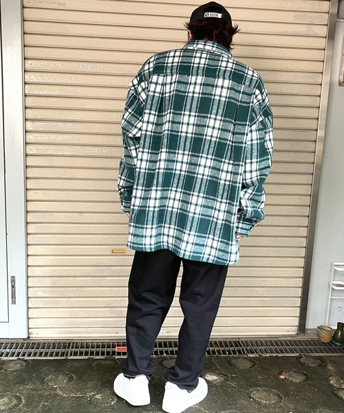 Snap club(スナップクラブ)の「【Snap club】オーバーサイズ ネルチェックCPOジャケット(ブルゾン・メンズ・ブルー系その他/ブラック系その他/ベージュ系その他/グリーン系その他・L/M)」の10枚目の写真
