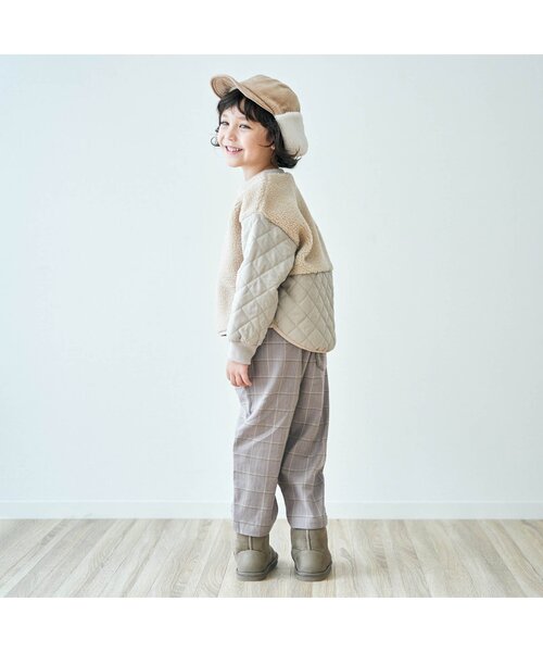 apres les cours(アプレレクール)の「イヤーフラップ付きキャップ(キャップ・キッズ・ベージュ/チェック・50/58/54)」の6枚目の写真