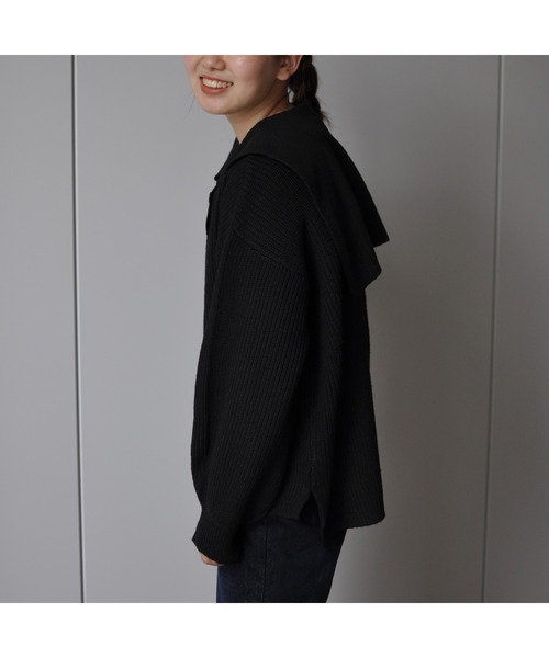 CPCM（シーピーシーエム）の「セーラーカラーニットプルーバー（ニット/セーター・レディース・ベージュ/ブラック/グリーン系その他・FREE）」の4枚目の写真