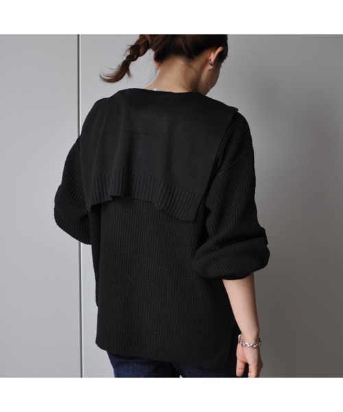 CPCM（シーピーシーエム）の「セーラーカラーニットプルーバー（ニット/セーター・レディース・ベージュ/ブラック/グリーン系その他・FREE）」の8枚目の写真