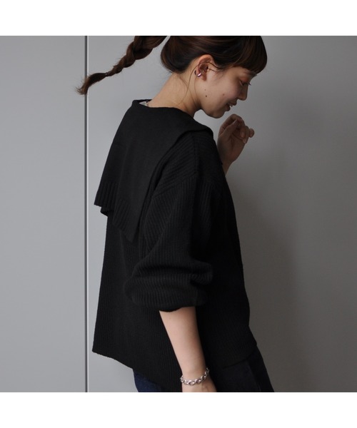 CPCM（シーピーシーエム）の「セーラーカラーニットプルーバー（ニット/セーター・レディース・ベージュ/ブラック/グリーン系その他・FREE）」の9枚目の写真