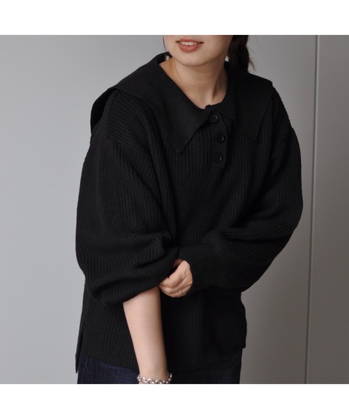 CPCM（シーピーシーエム）の「セーラーカラーニットプルーバー（ニット/セーター・レディース・ベージュ/ブラック/グリーン系その他・FREE）」の14枚目の写真